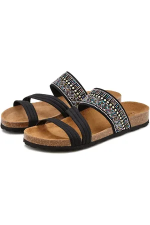 Lascana Slippers Mule, sandaal, open schoen, zomerschoen, Mule, sandaal, open schoen met kurkvoetbed en elastische riemen