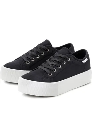 Lascana Sneakers Veterschoen, vrijetijdsschoen van textiel met plateausole