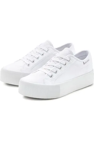 Lascana Sneakers Veterschoen, vrijetijdsschoen van textiel met plateausole