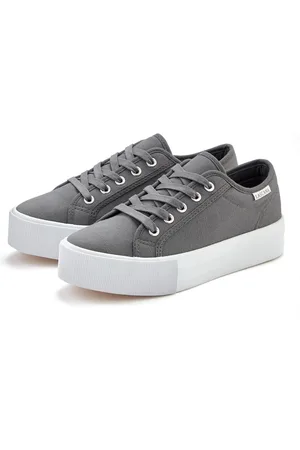 Lascana Sneakers Veterschoen, vrijetijdsschoen van textiel met plateausole