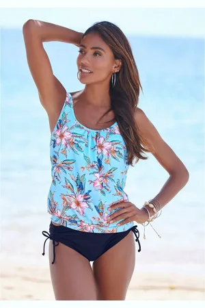 Lascana Bikinibroekje MALIA met zijrimpeling met tropische print