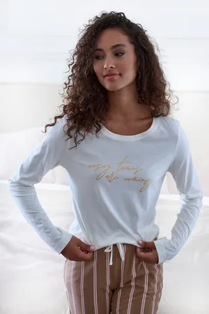 Lascana Pyjama top met folieprint