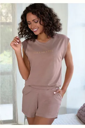 VIVANCE DREAMS Shortama met mooie foildruk (set, 2-delig)