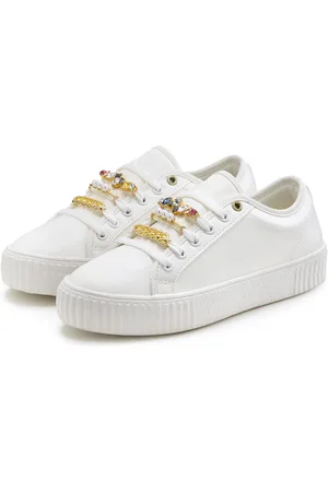 Lascana Sneakers uit textiel, plateauzool, veterschoenen, casual schoenen vegan