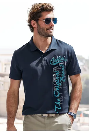 john devin Poloshirt met grote print aan de voorkant van katoen-piqué