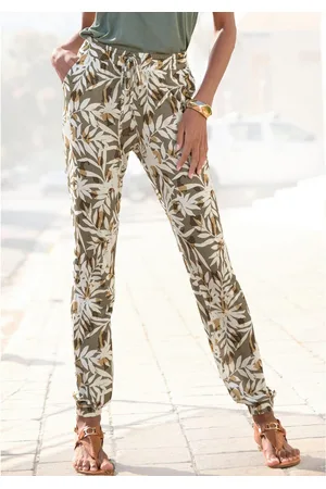 vivance collection Jerseybroek met alloverdruk, lichte zomerbroek met zakken, strandbroek
