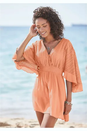 Lascana Tuniekjurk met wijde mouwen, van kant, blousejurk, strandkleding