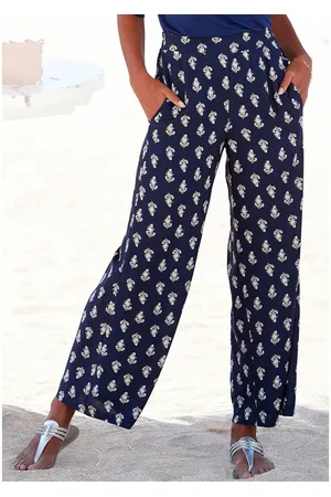vivance collection Palazzobroek met all-over print en zakken, sweatpants, stoffen broek