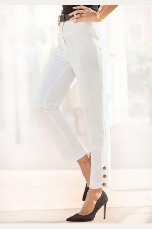 Lascana Pantalon met knopen aan de broekzoom, figuurvormend, pantalon, business-look