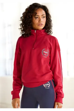 H.I.S Sweatshirt Loungeshirt met troyer-kraag en borduursel, loungeanzug