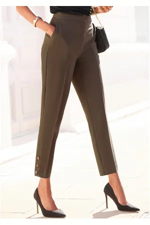 Lascana Pantalon met knopen aan de broekzoom, figuurvormend, pantalon, business-look