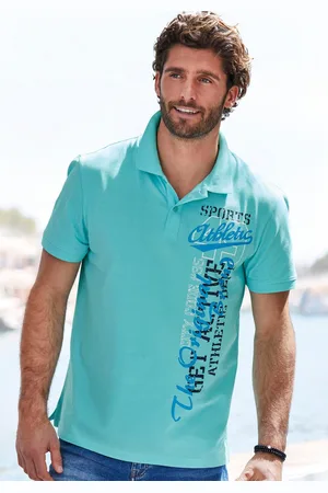 john devin Poloshirt met grote print aan de voorkant van katoen-piqué