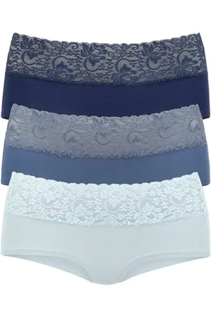 vivance collection Hipster van elastische katoen met florale kant (3 stuks)