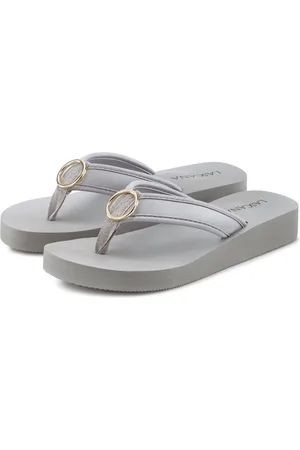 Lascana Badslippers Sandaal, pantoletten, badschoen met ringapplicatie "Italië" VEGAN