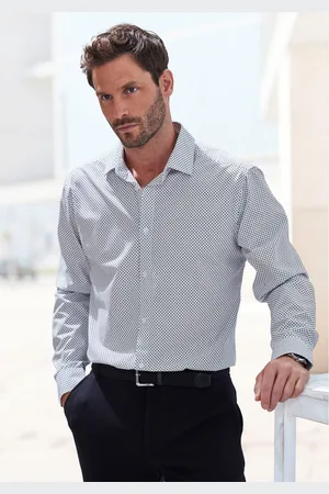H.I.S Overhemd met lange mouwen Regular fit met haifiskraag en all-over print van zuiver katoen