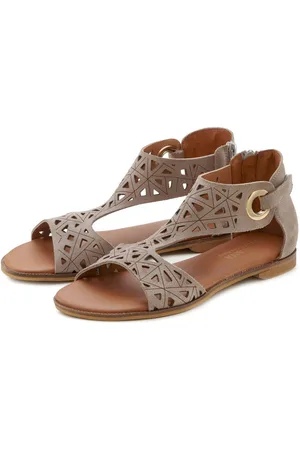 Lascana Sandalen Zomerschoen Sandalette, zomerschoen van hoogwaardig leer met uitsparingen