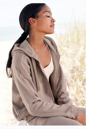 Lascana Sweatvest -lounge jas van biologische katoen, loungewear