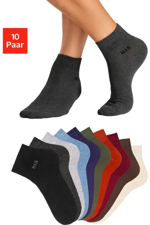 H.I.S Korte sokken met gekleurde binnenkant van de band (set, 10 paar)