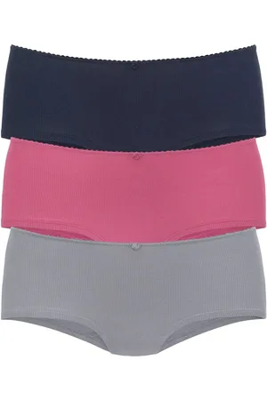 vivance collection Hipster van zachte en elastische ribstof, met delicate roosjes vooraan (3 stuks)