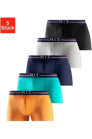 H.I.S Boxershort voor heren met strepen en logo in de band (set, 5 stuks)