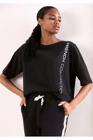 French Connection T-shirt met wijde mouwen en logo-print