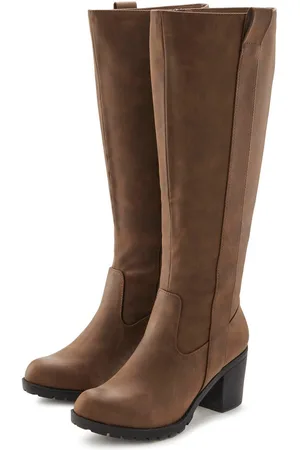 Lascana Laarzen met wijde schacht Laarzen, enkellaars, lange laars, blokhak, cowboystijl VEGAN