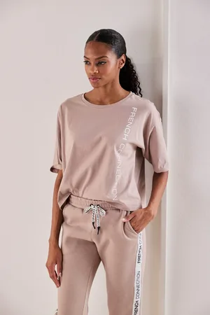 French Connection T-shirt met wijde mouwen en logo-print