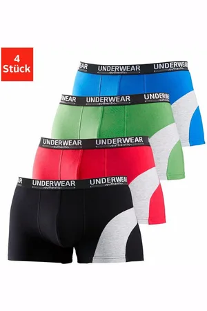 Authentic Underwear Boxershort voor heren met een contrastkleurige inzet (set, 4 stuks)