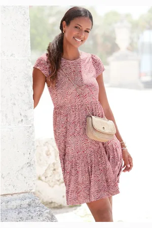 vivance collection Jerseyjurk met cut-out op de rug, t-shirtjurk in losse pasvorm, zomerjurk