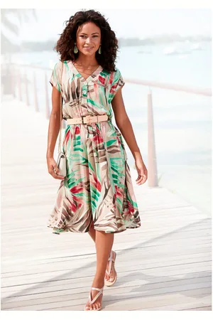 vivance collection Midi-jurk met alloverprint, zomerjurk, zachte viscose, drukkleed