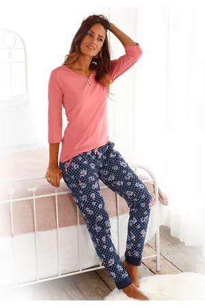 H.I.S Pyjama met 3/4-mouwen en knoopsluiting (2-delig, 1 stuk)