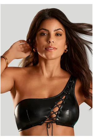 Jette Joop Bralette-bh van zacht materiaal in lederlook, sexy lingerie, sexy ondergoed