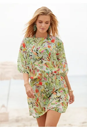 QS by s.Oliver Tuniek met bladerenprint, strandmode, modieus zomerjurk