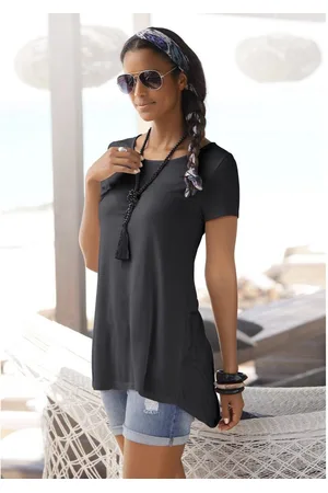 Lascana T-shirt met verlengd rugpand, shirt met korte mouwen, longshirt, basic