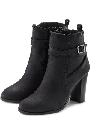 Lascana Highheel-laarsjes in vintage-look met comfortabele blokhak, ankle boot, laars