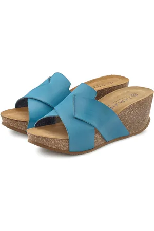 Lascana Slippers Mule, sandaal, open schoen met kurkvoetbed en sleehak