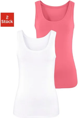 vivance collection Tanktop Elastische katoenkwaliteit gemaakt van elastische katoenen stof, strandtop (Set van 2)
