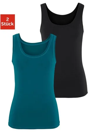 vivance collection Tanktop Elastische katoenkwaliteit gemaakt van elastische katoenen stof, strandtop (Set van 2)