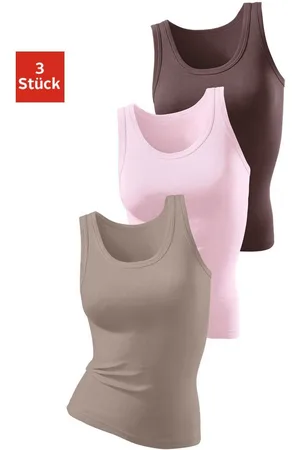 H.I.S Tanktop Zonder zijnaden van zachte ribkwaliteit van katoen (Set van 3)