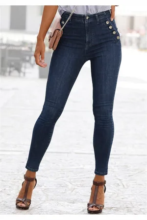 vivance collection Jeggings met sierknopen, stretch, super skinny, figuurvormend, high-waist