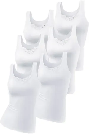 Petite Fleur Hemd van pure katoen, tanktop, onderhemd (6 stuks, Set van 6)