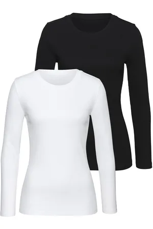 vivance collection Shirt met lange mouwen Van modieus ribmateriaal (Set van 2)