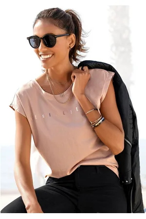 Venice Beach Shirt met korte mouwen t-shirt van katoen met glanzende logoprint