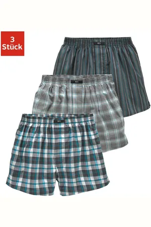 H.I.S Geweven boxershort prettige pasvorm met trendy ruit- of streepdessin (set, 3 stuks)