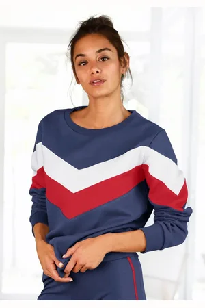 H.I.S Sweatshirt met contraststrepen aan de voorkant en mouwen, loungepak