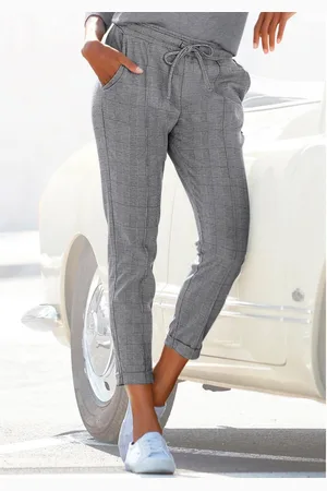 vivance collection Jogpants met geruit motief en steekzakken, geruite broek