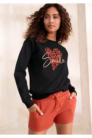 Lascana Sweatshirt Lounge shirt met hart-leo-print, loungewear