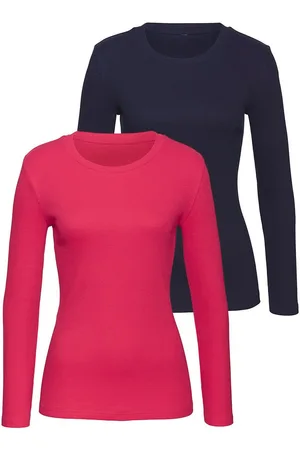 vivance collection Shirt met lange mouwen Van modieus ribmateriaal (Set van 2)
