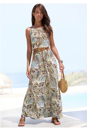 Lascana Maxi-jurk licht zomerjurk met alloverprint, vloeiende strandjurk
