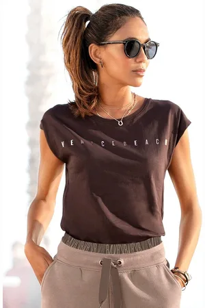 Venice Beach Shirt met korte mouwen t-shirt van katoen met glanzende logoprint